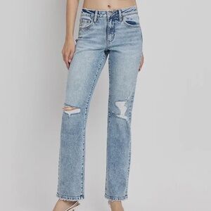 REDUCED! NWT LOVERVET BY VERVET HIGH RISE DISTRESSED STRAIGHT LEG JEANS